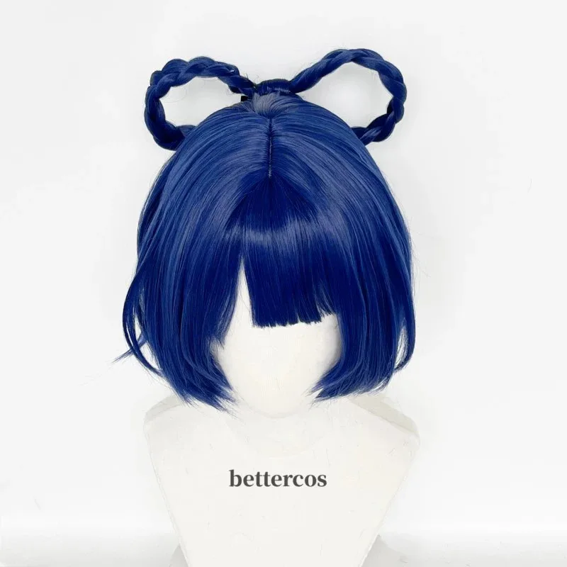 

Xiangling парик 30 см короткие темно-синие термостойкие синтетические парики для косплея