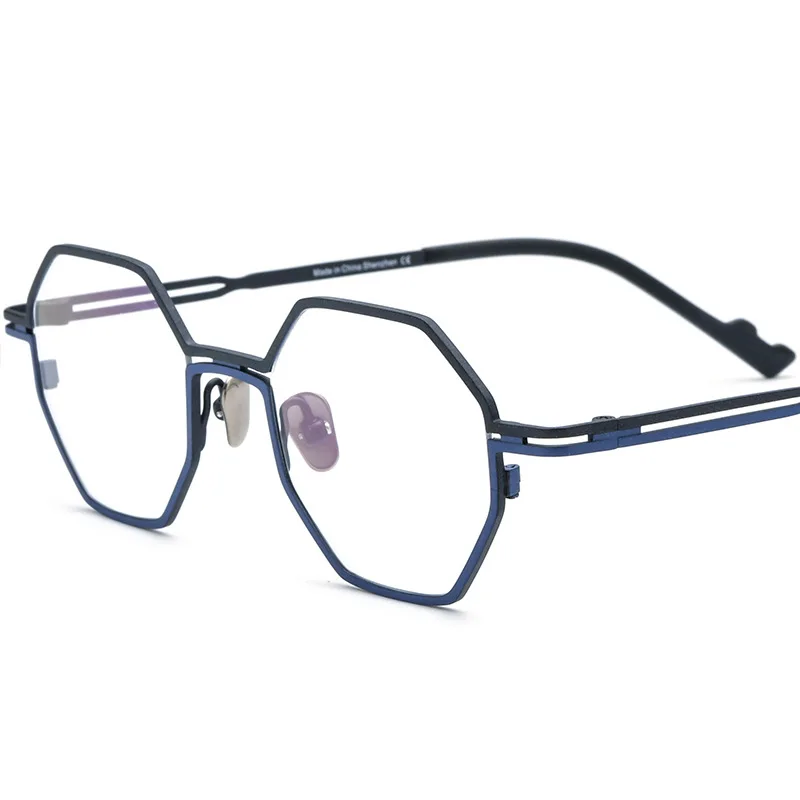 

Ultra-light pure titanium myopia glasses frame for men and women plain and versatile polygonal glasses with matching glasses