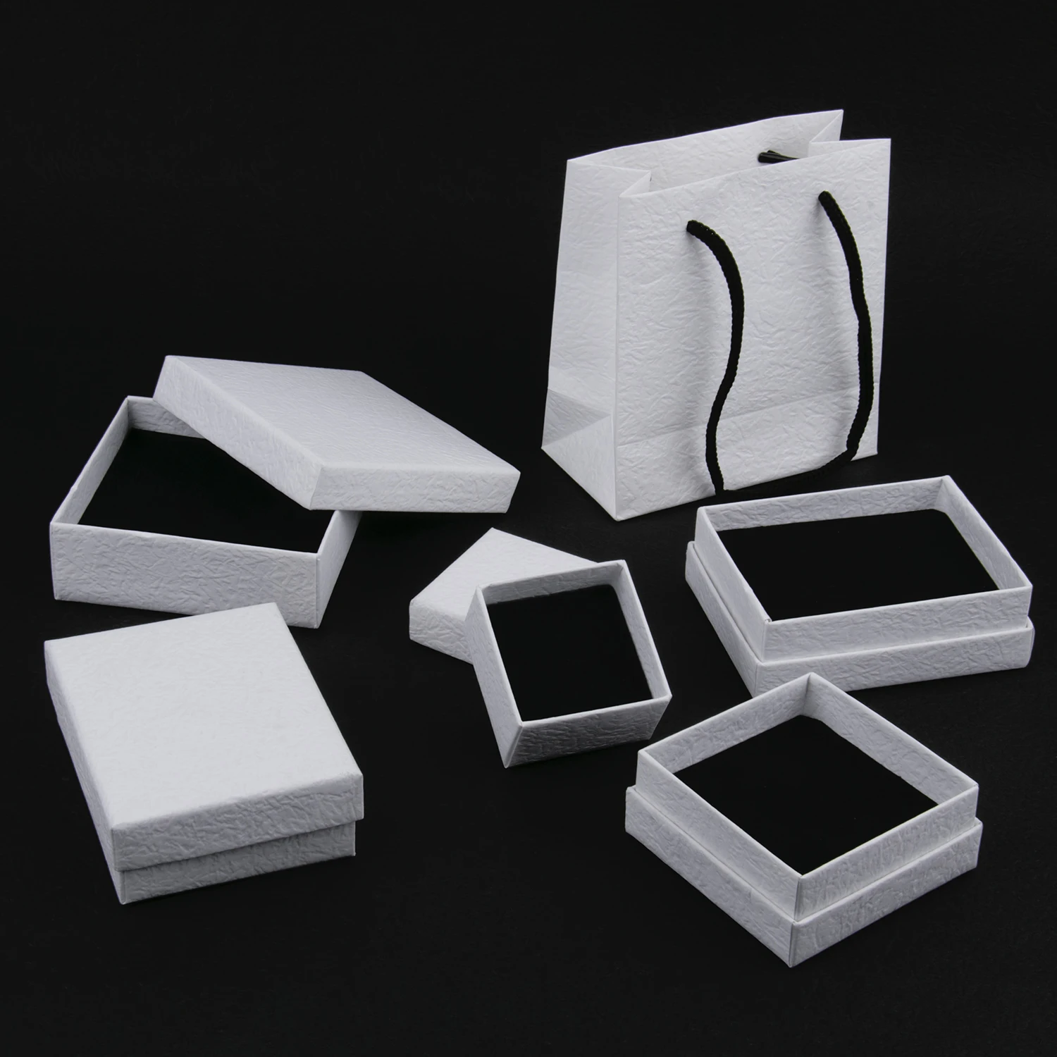 White Frosted Jewelry Packaging Box for Ring Earring Bracelet Necklace Organizer Storage Jewelry Display Gift Box 1pcs