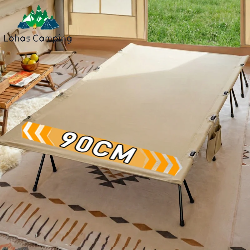 Lohascamping 90cm 확장 수면 캠핑 침대 초경량 휴대용 고-낮 이중 접이식 침대 배낭 여행 하이킹 침대