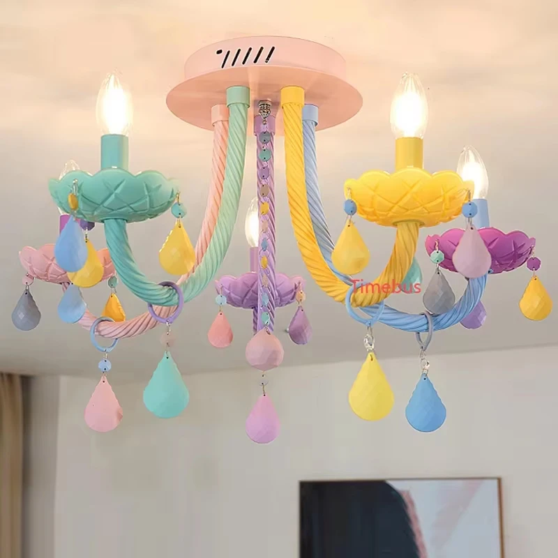 

Children's Room Ceiling Lamp Simple Crystal Light Restaurant Home Living Room Color Ceiling Lamp House Modern Led Ceiling Lights