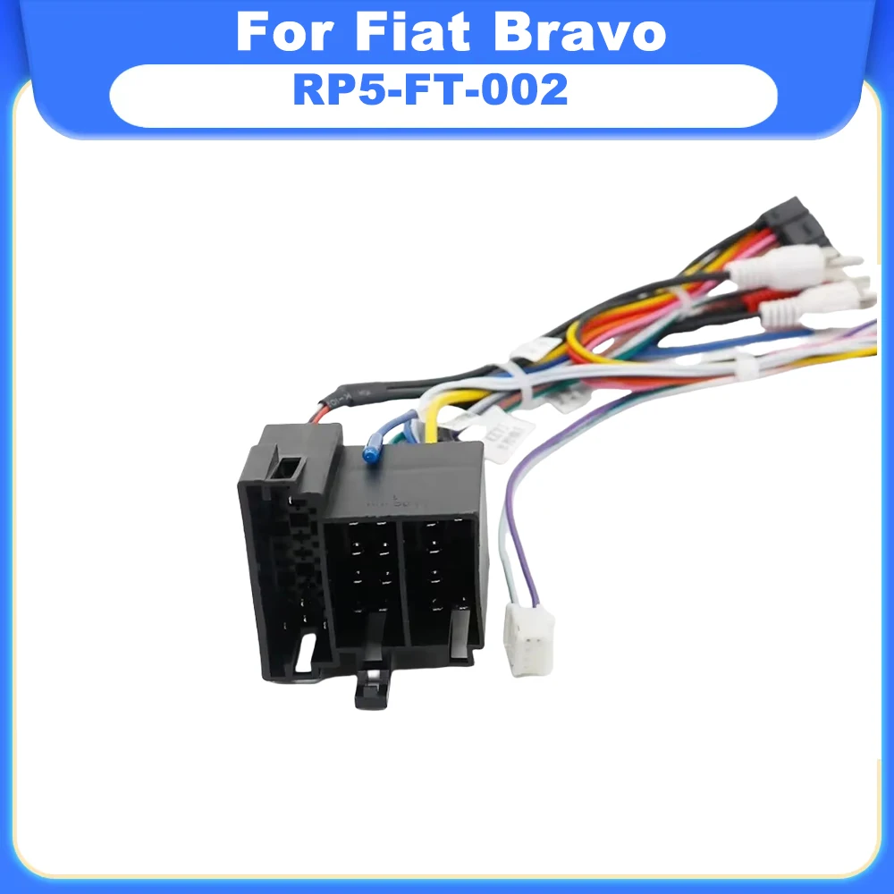 Car 12pin Wiring Harness Adapter Canbus Box Decoder Android Radio Power Cable For Fiat Bravo RP5-FT-002