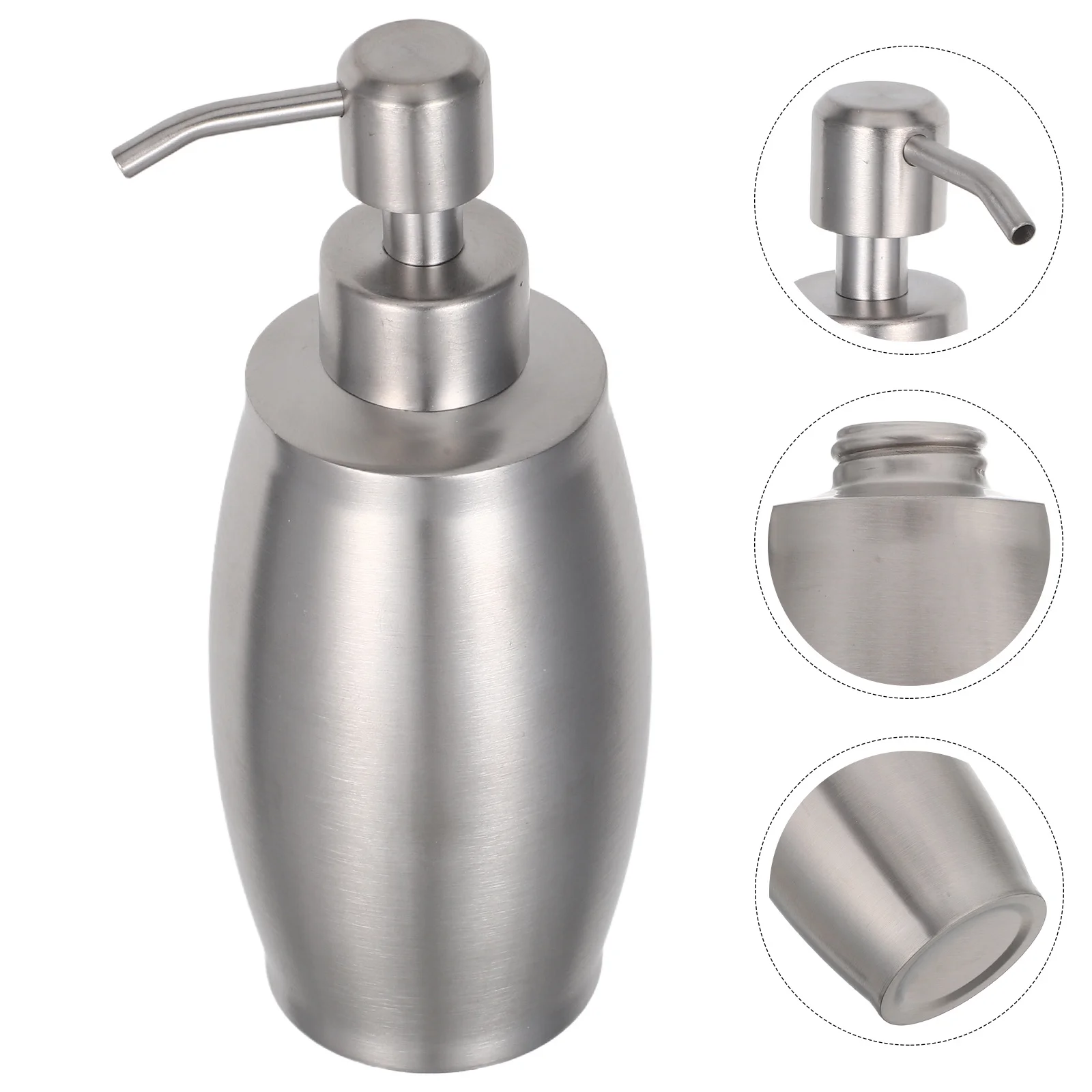 

Metal Oval Shape Soap Lotion Pump Bottle Dispenser Silver Bathroom Kitchen Hotel Home Use Pump Bottle Dispenser