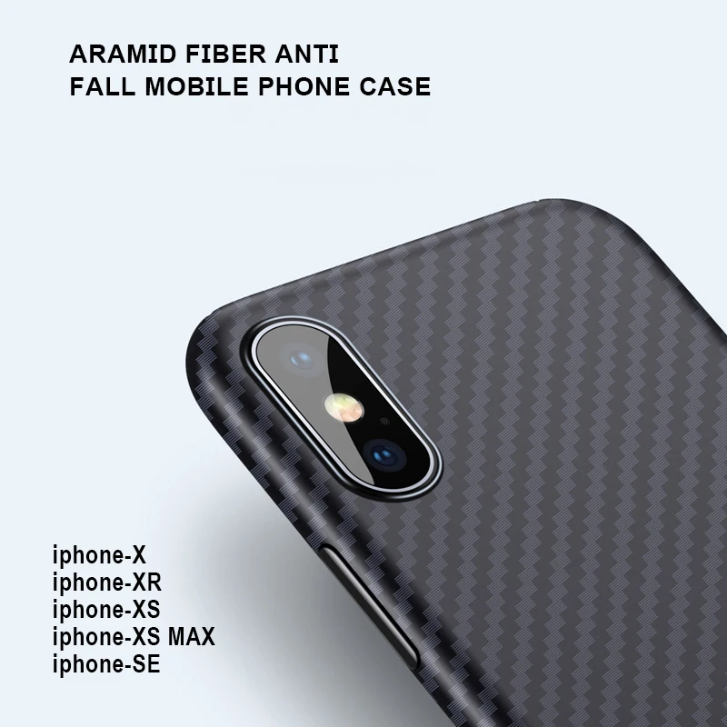 

New Aramid Carbon Fiber Cel Phone Case For Iphone SE X XR XS Full Coverage Ultra-Light And Thin Luxury Business Hard Shell Cover