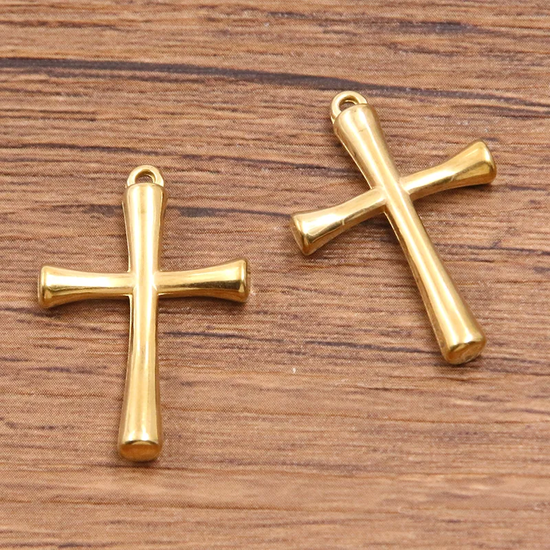 2 قطعة 2 اللون 304 الفولاذ المقاوم للصدأ الوجهين الصليب قلادة الشكل الهندسي سحر عقد دي اي واي لصنع المجوهرات