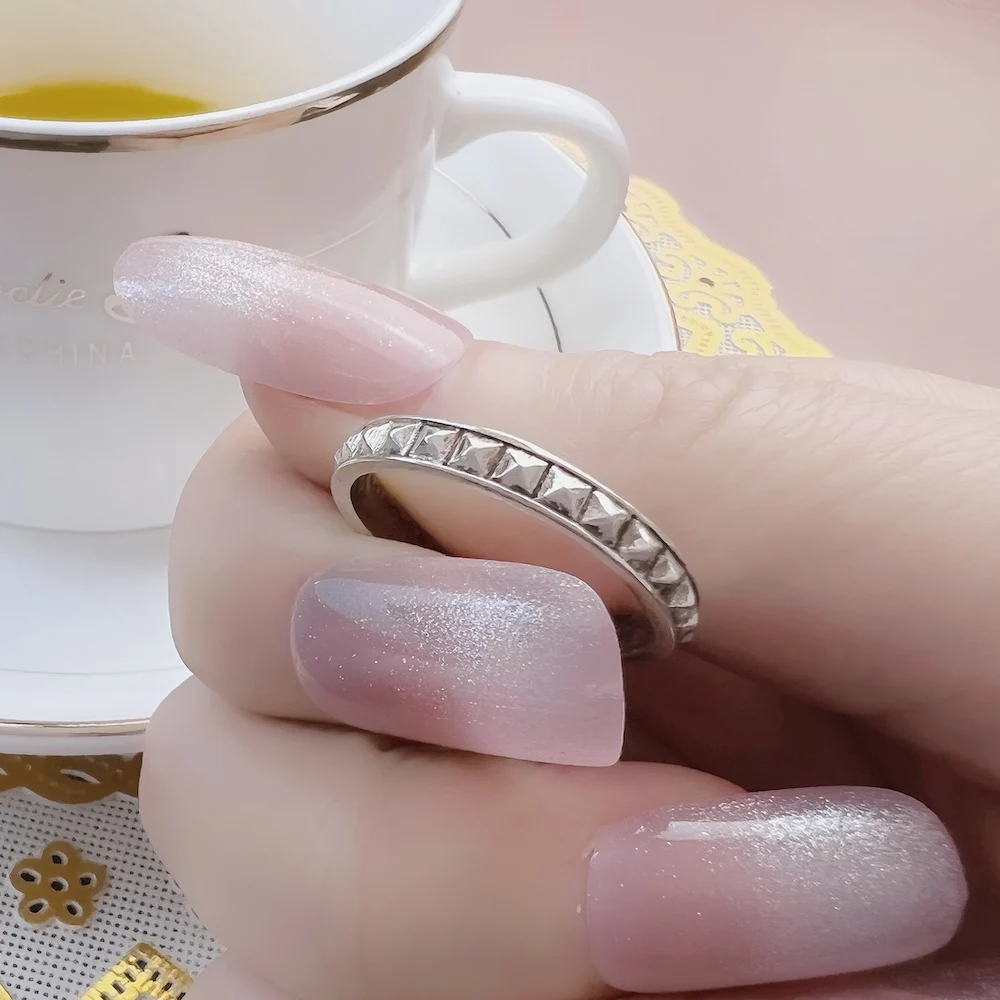 Studs Wedding Bands Ring,Europe Style Fine Jewerly For Women & Men Punk Gift In 925 Sterling Silver