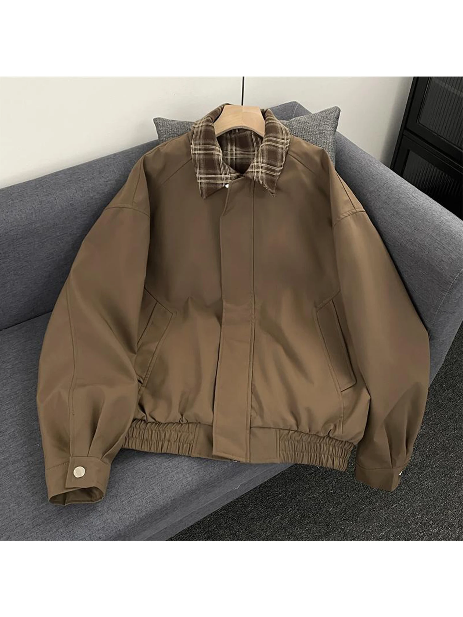 Veste bombardier marron d'automne pour femmes, manteau Harajuku Streetwear, veste de Baseball à manches longues, Vintage surdimensionné, vêtements d'extérieur des années 2000