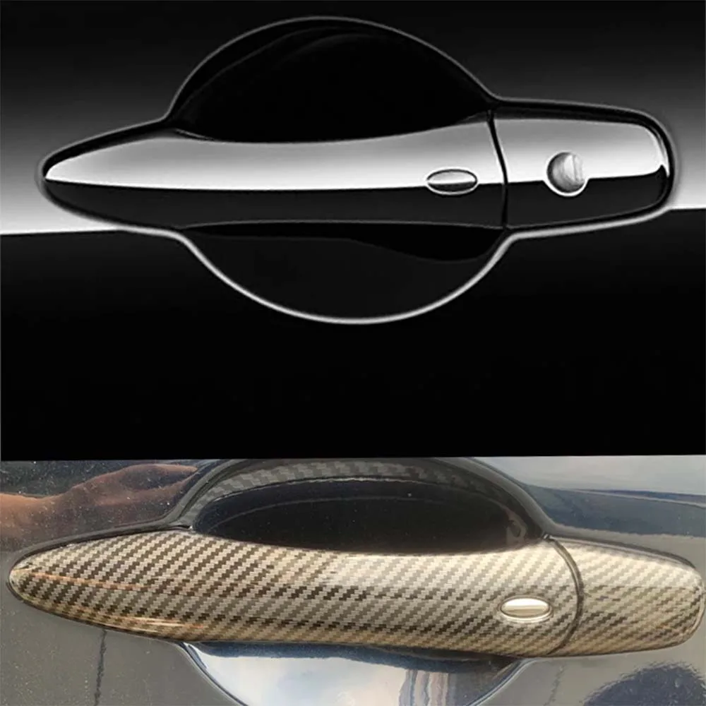 Smart Holes Door Handle Cover For Nissan Armada Patrol Y62 2016-2024 Carbon Fiber Glossy Black Decorative Refit Upgrade Styling view 2
