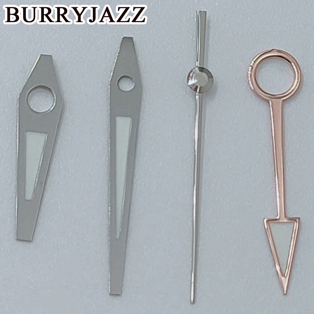 BURRYJAZZ NH34 GMT Uhrzeiger Silber Schwarz Gold Roségold Schwarz Grau Zeiger Grün Leuchtend – Detail 8