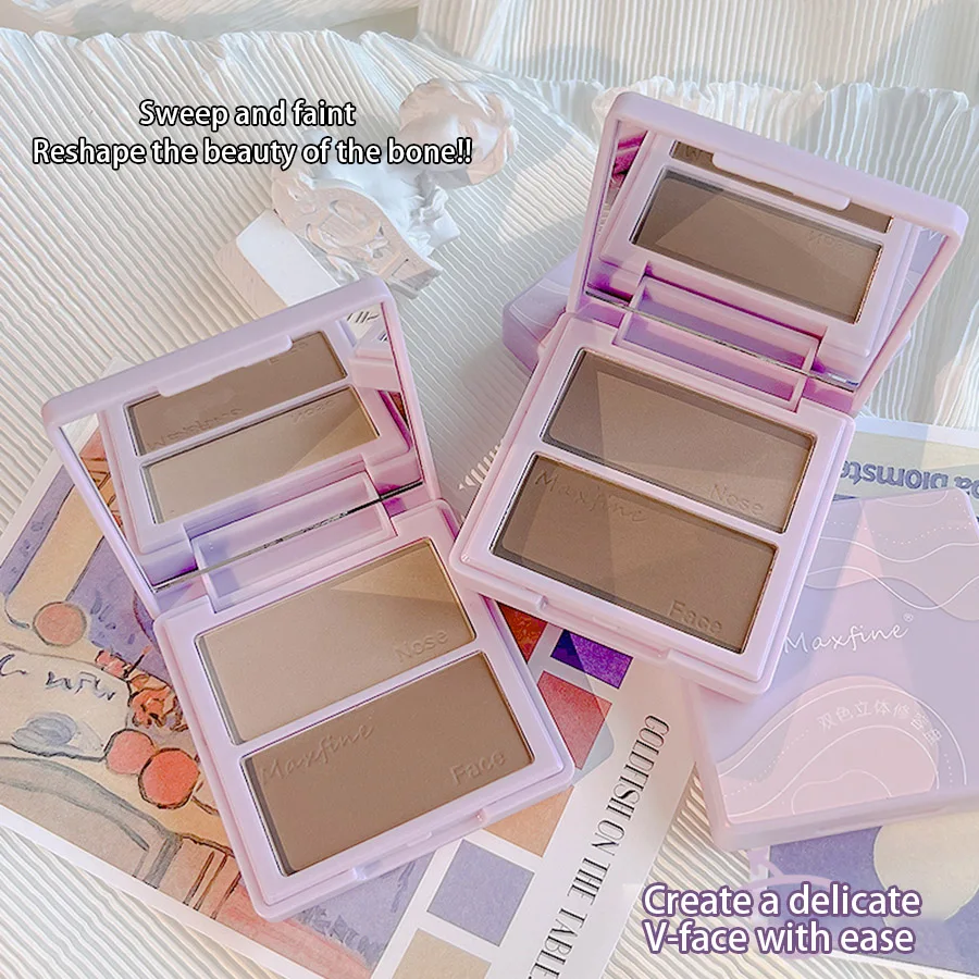 Two Color Repair Powder Plate Delicate Not Easy To Fly To Deepen The Profile Of Long Term Concealer Eye Shadow