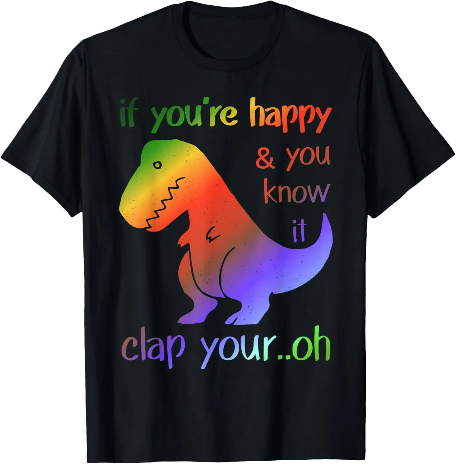 Dinosaur Pun If You're Happy and You Know It - Funny T-Rex T-Shirt