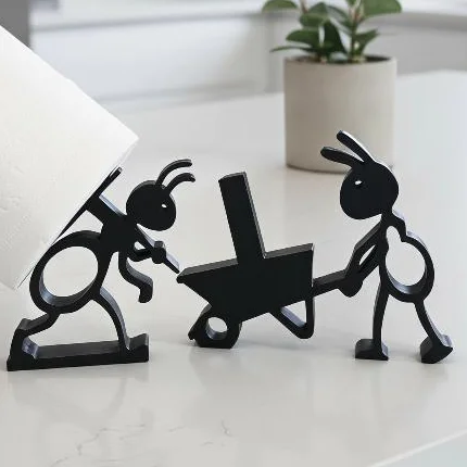 Cute Ant Shape Wall Mount Toilet Paper Holder Sturdy Base Bathroom Living Room Tissue Storage Decor Rack 1-2Pcs