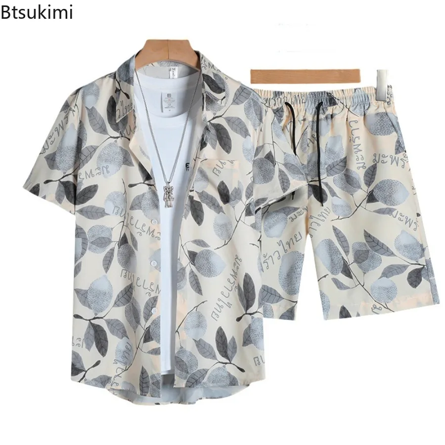 3D Printed Men's Short Sleeved Shirt Set Summer Fashion Casual Thin Street Set Comfortable and Breathable Plus Size Beach Outfit