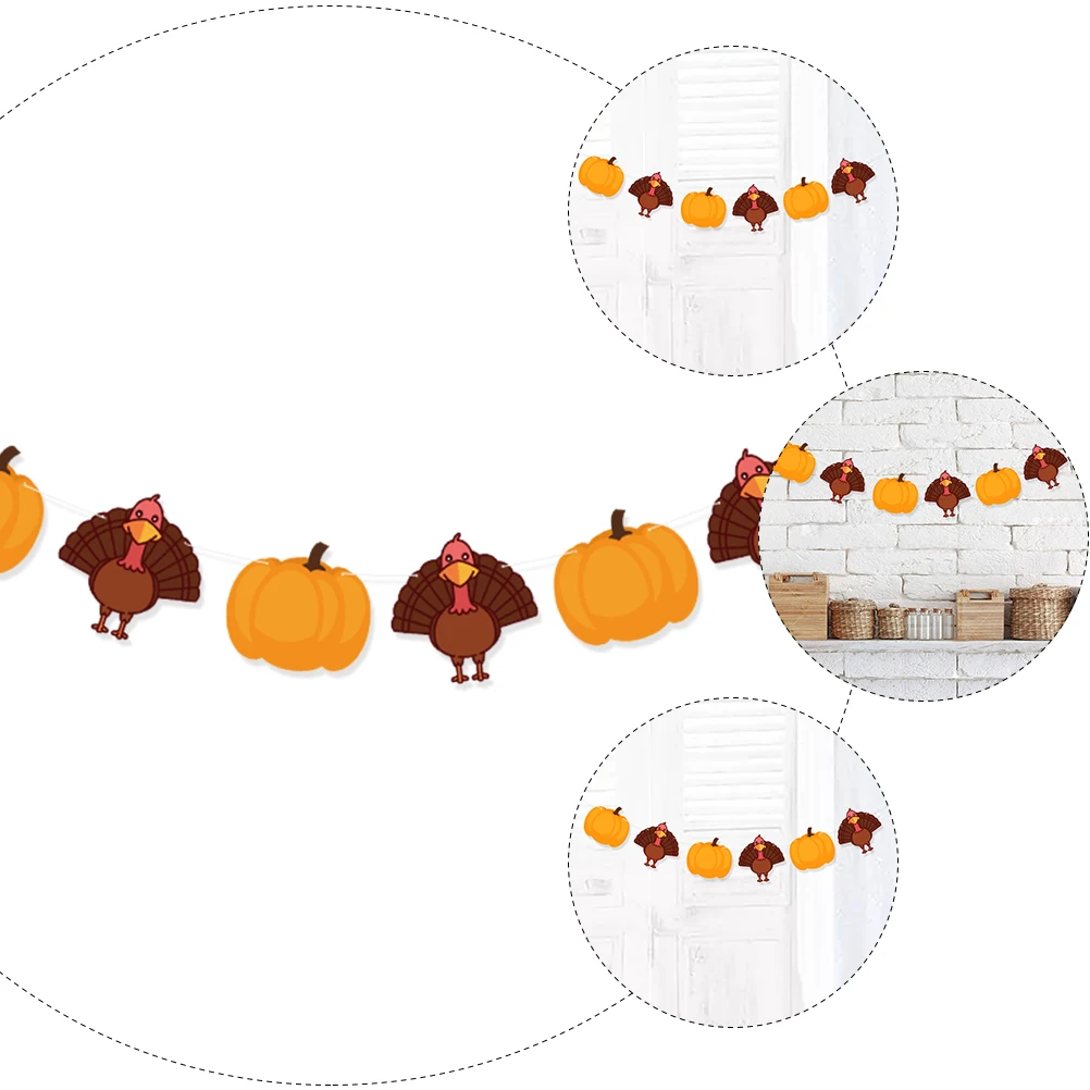 

1Pcs Thanksgiving Paper Bunting Flag Exquisite Small Design Safe Material Party Decorations Supplies Photo Backdrops