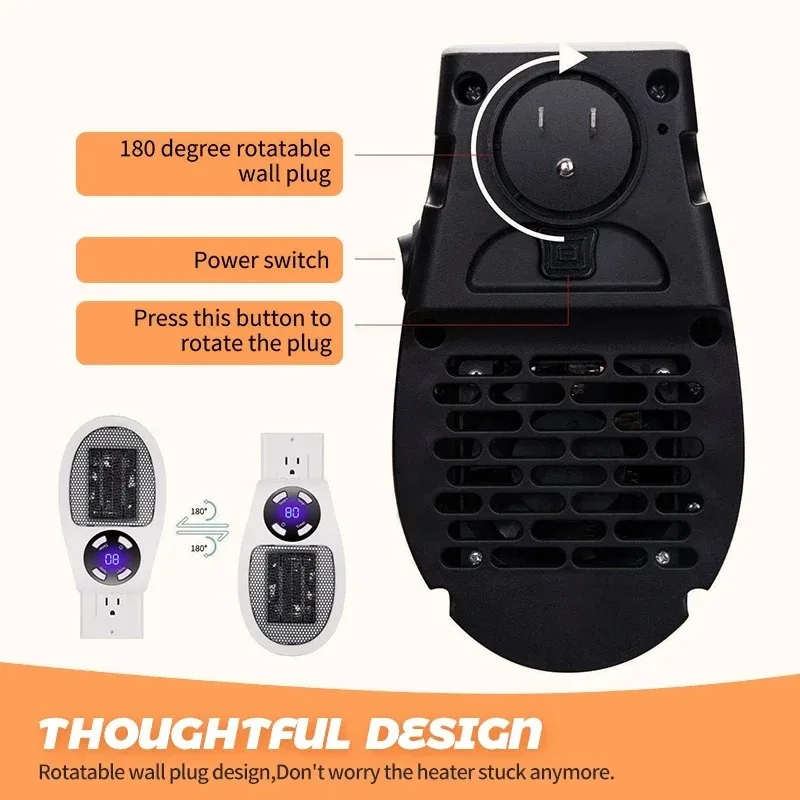 Wall Mounted Mini Hot Fan Heater Fast Heating Electric Small Solar Heater Remote Control for Office Home image 5