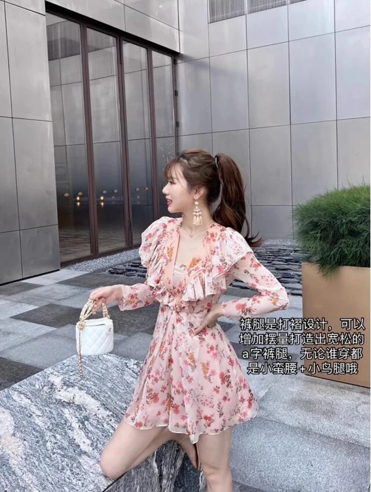 new summer Fashion casual brand female women girls thin chiffon playsuits jumpsuits