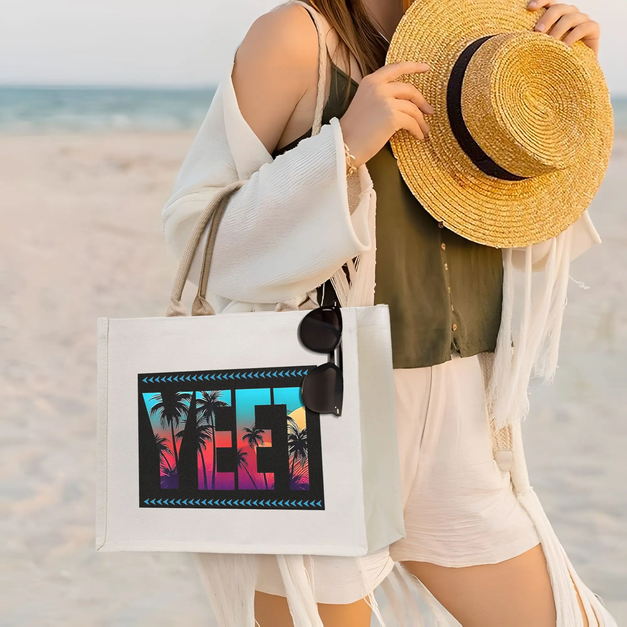 

Сумка-шоппер из холщовой ткани с принтом Coconut Photo Jey Uso Yeet, складная, для женщин, на плечо, дорожная сумка-тоут