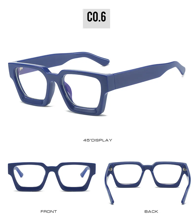 Marke männer Platz Gläser Rahmen Optische Photochrome Blau Licht Lesebrille Retro Große Brillen Klassische Computer Gläser – Detail 11