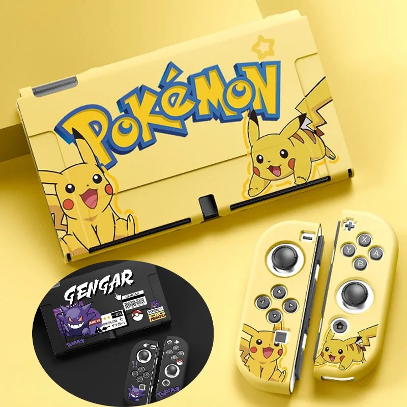 

Pokemon Pikachu Gengar Protective Case for Nintendo Switch OLED NS Lite Host Joy-Con Cover Cartoon Non-slip Shockproof Shell