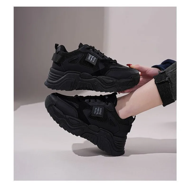 

2026 Women unky Dad Sneakers Breathable Mesh Platform Casual Shoes Lace-Up Thick Sole Streetwear Trendy Versatile Footwear