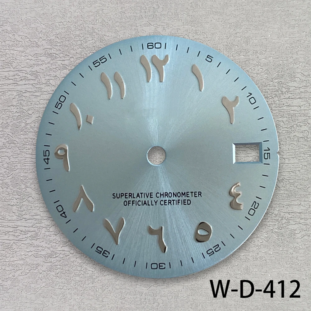 28.5 مللي متر S شعار الطلب العربي صالح NH35/NH36 اليابانية الحركة التلقائية عالية الجودة أشعة الشمس ساعة مزدوجة تعديل الملحقات
