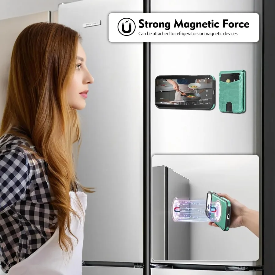 Compatibile con Magsafe 2 in 1 Custodia a portafoglio staccabile per iPhone 17 Pro con porta carte per donna uomo pelle PU magnetica