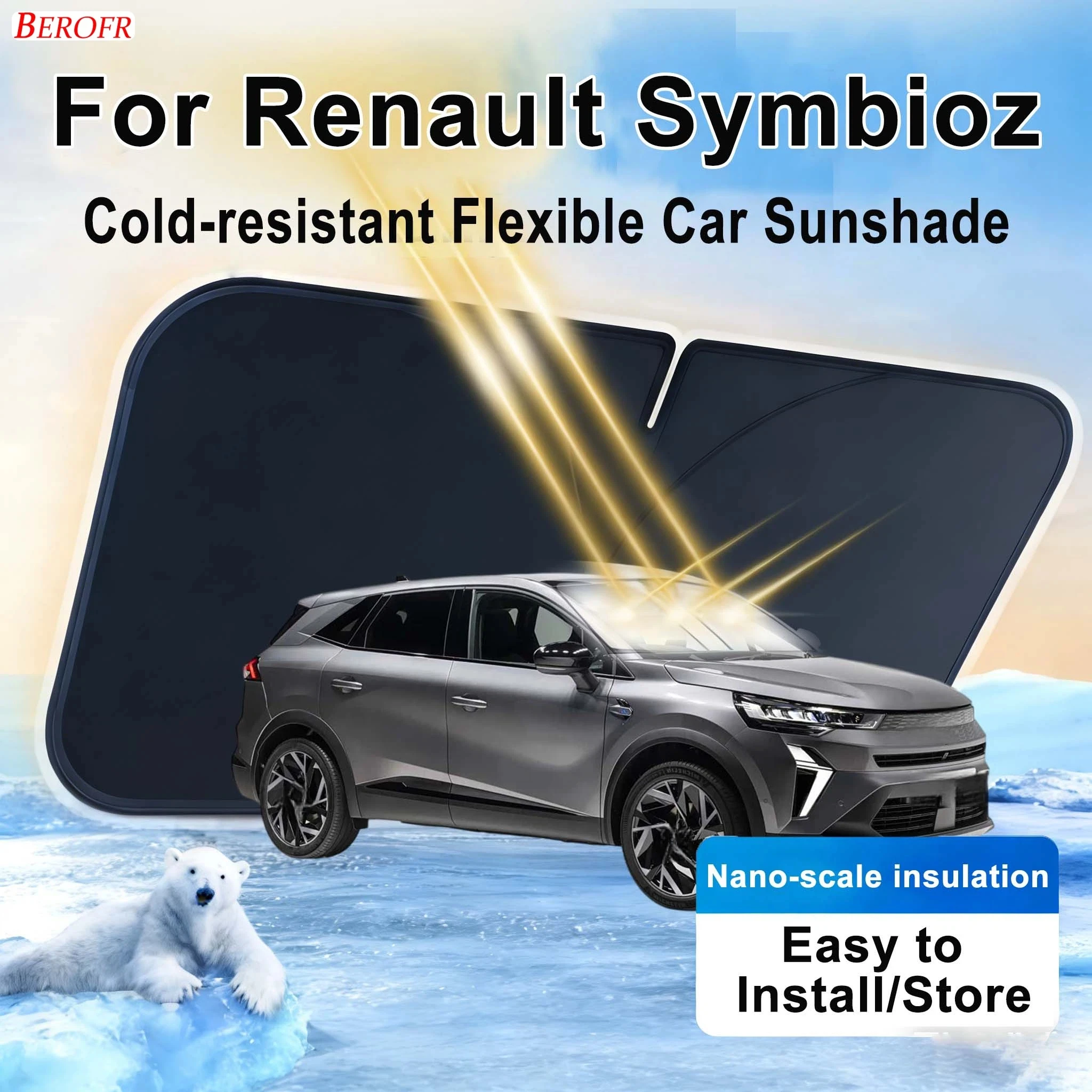 Parasole per Parabrezza Auto Renault Symbioz 2024-2026, Copertura Isolante Termica per Finestrino Anteriore, Accessori Auto Estivi