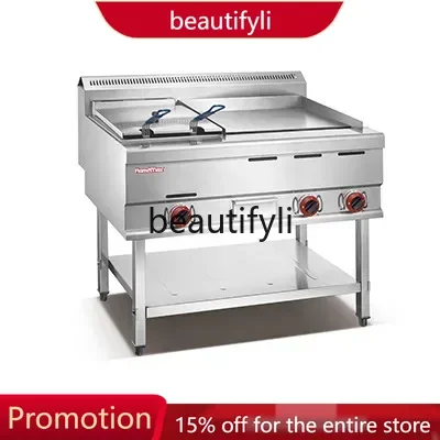 

A61 Street Stall Gas Griddle with Frying Pan, Small Handheld Pancake and Sausage Grill, Commercial Sausage Fryer