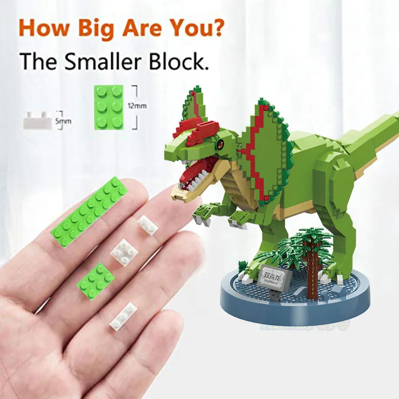 New Built Dinosaur Tyrannosaurus Rex Velocira Models Micro Mini Building Blocks Puzzle Toys Perfect Gifts Desktop Decoration