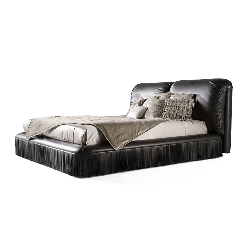 다기능 가죽 침대 이미지