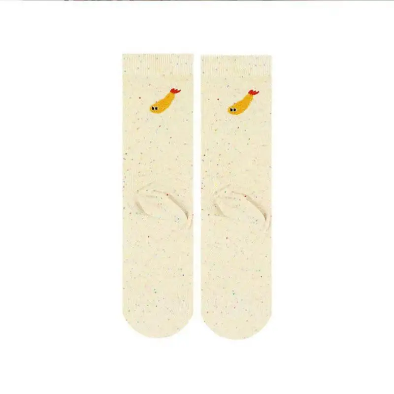 2024 New Autumn Winter Vintage Dot Women Socks Cute Cartoon Cat Fish Pattern Middle Tube Socks Soft Thermal Warm Crew Sock