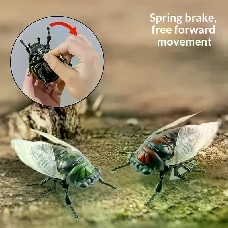 3Pcs Set Wind Up Insect Toys Small Size Clockwork Prank Fidget Gadgets for Kids Birthday Party Goodie Bag Fillers