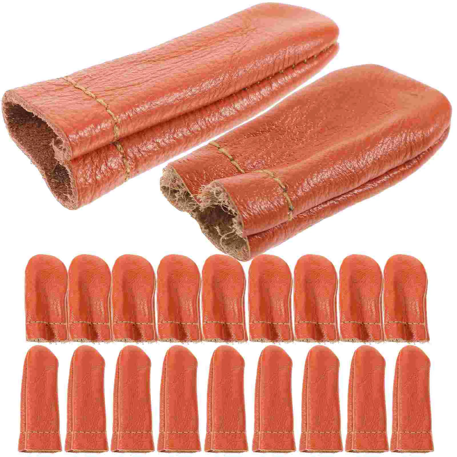 

20 Pcs Quilled Paper Finger Cots Work Sewing Thumb Guard Fingertip Covers Knitting Guards