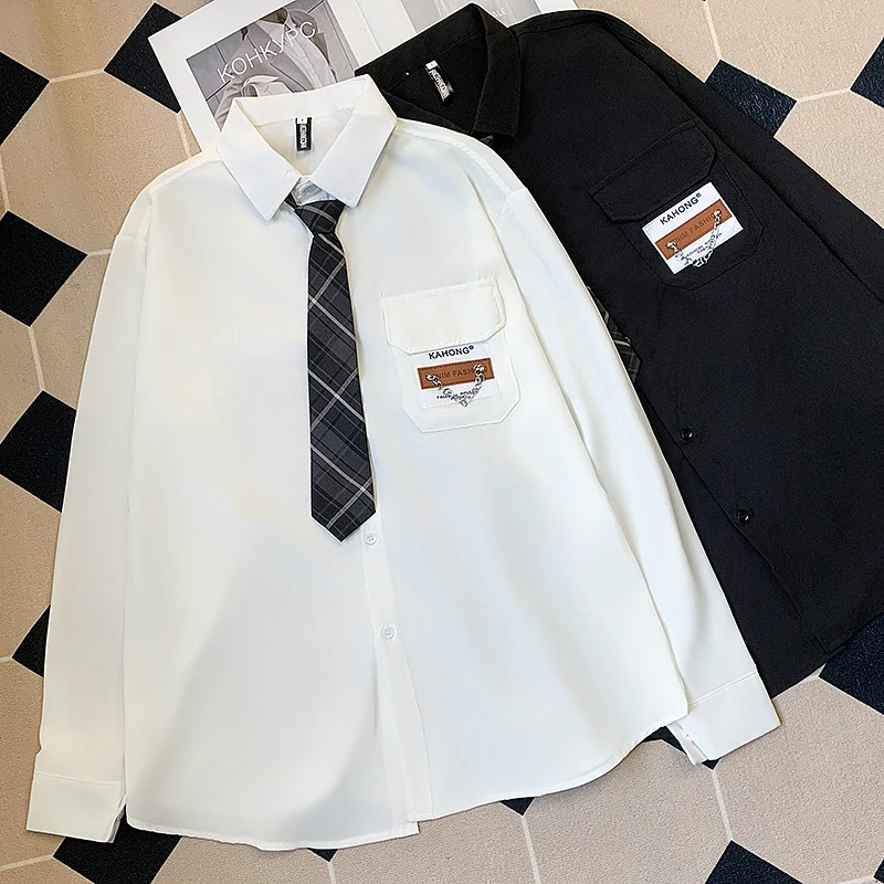 

Loose Long Sve Men's orm irt Street Sle Cool Casual Faion Student Loose Fit irt Japanese College Sle irt
