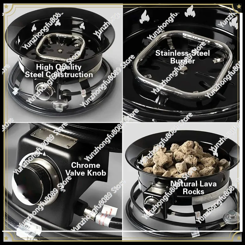 Outdoor Camp Heating Brazier Gas Propane Fire Pit Outdoor Camping Heating Fire Bowl for Backyard Patio Outdoor Activities
