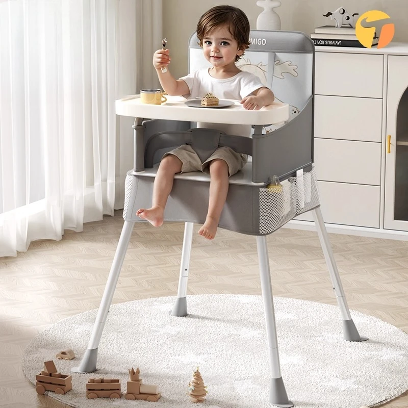 

Трансформируемый складной стульчик для кормления — легко чистится, мягкое сиденье с подставкой для ног, обеденные стулья для кемпинга на открытом воздухе (6 месяцев-3 года)