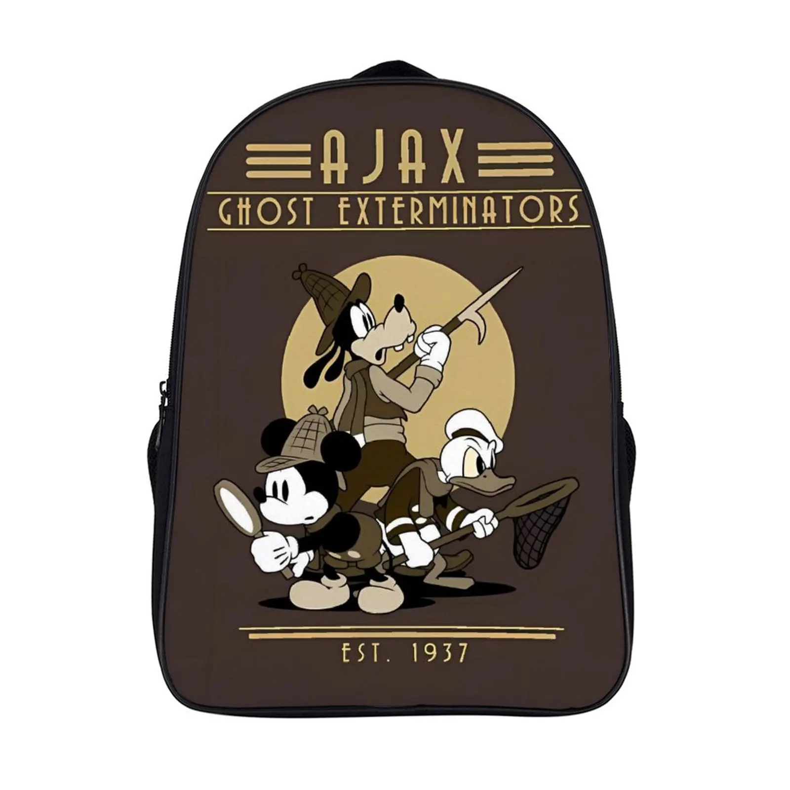 

Cartoon Disney Mickey Donald Goofy Fashion Student's Backpack School Bag 16 Inch 2 Compartment Backpack Student Schoolbag