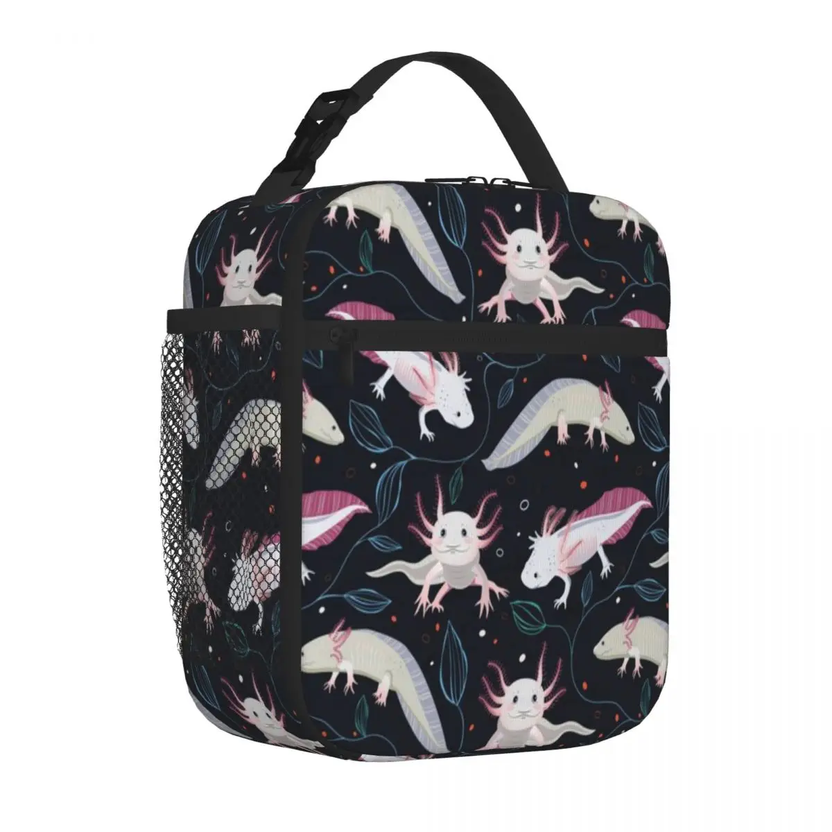 Bestselling Cute Axolotls Plain Design Neoprene Lunch Bag Car Travel Waterproof Lunch Bag