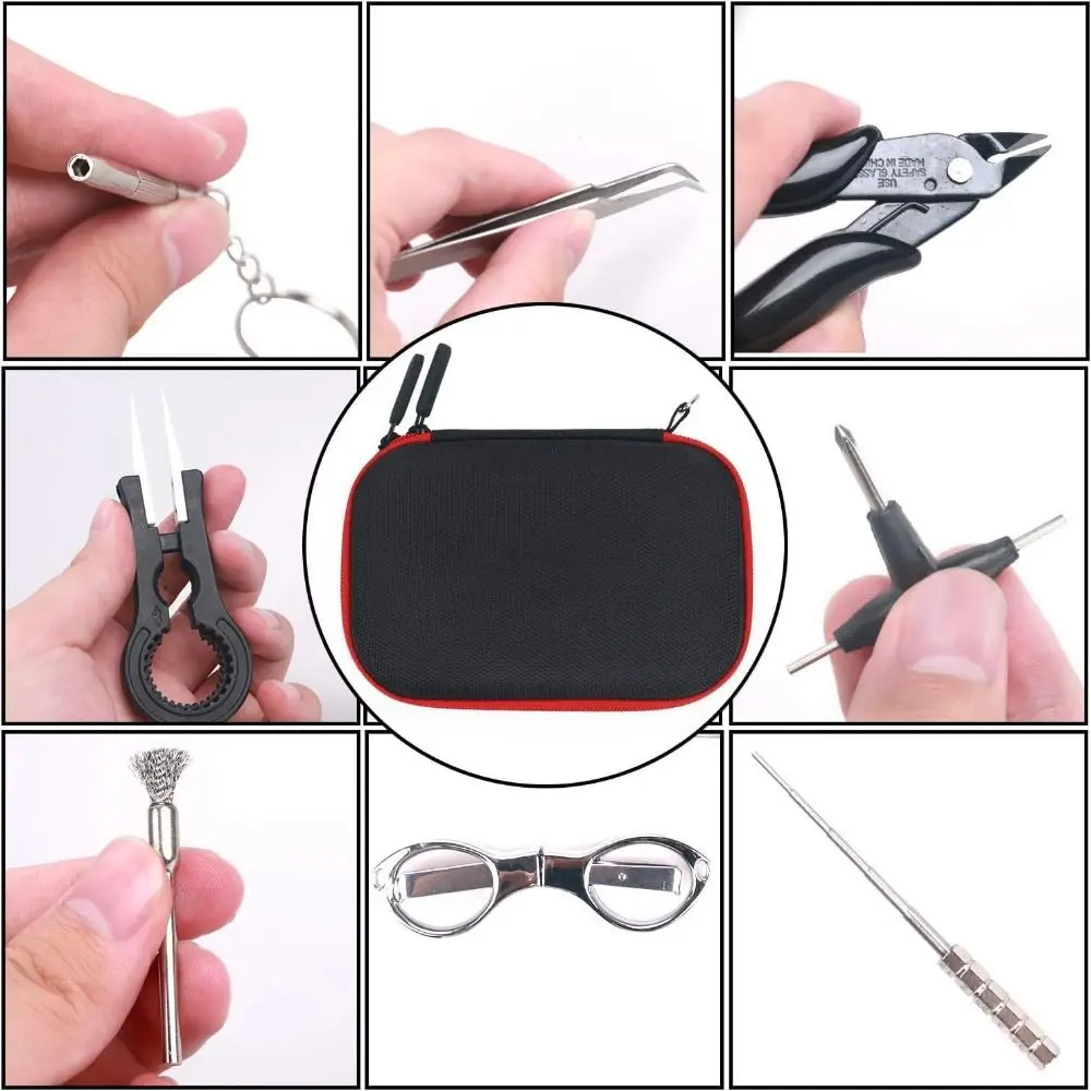 9Pcs/set 9 in 1 Artistic Repair Tool Kit Winding Rod Curved Tweezers Blacksmith Tool Set Ceramic Tweezers