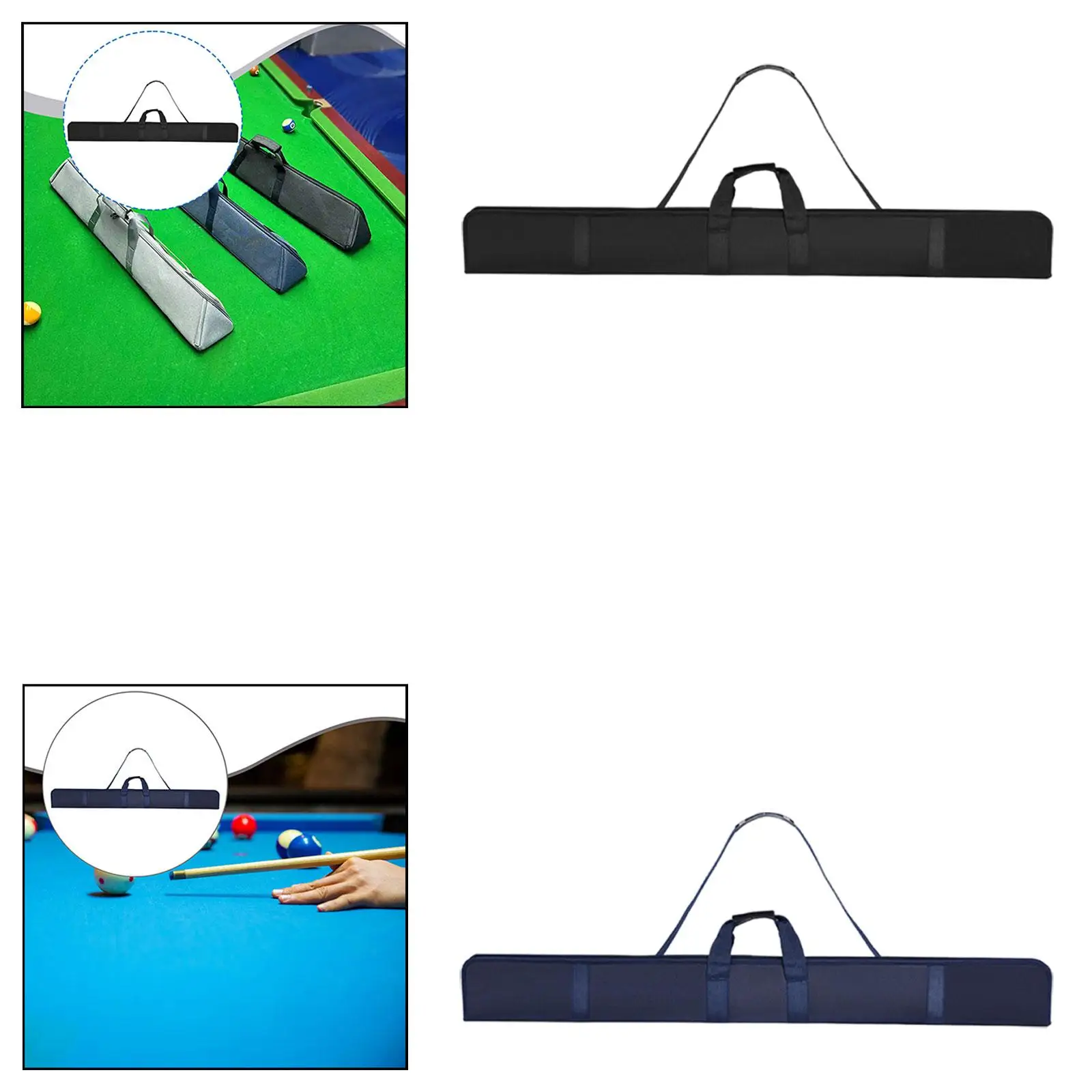 

130cm Portable 3/4 Billiard Cue Case Waterproof Lightweight Scratchproof Adjustable Shoulder Strap Protective Cover Nylon Fabric