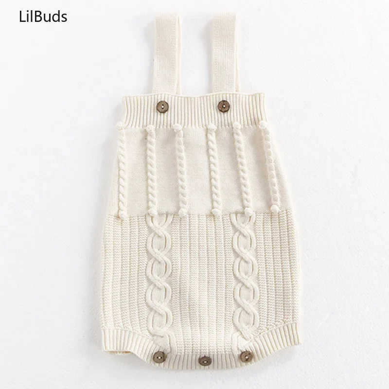 2024Newborn Infant Baby Girls Boys Kids Knit Romper Toddler Clothes Baby Cotton Jumpsuits Long Sleeve Button Warm Autumn Spring