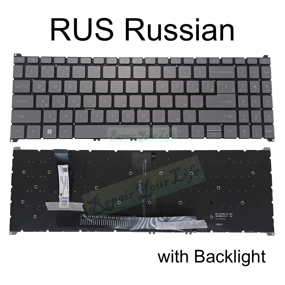 PO Spanish HUN Russian Backlit Keyboard for Acer SFX16 51 SFX16-51G Swift X Ultra-thin Laptop Portuguese ANV15-5 QV50P_A10EWL