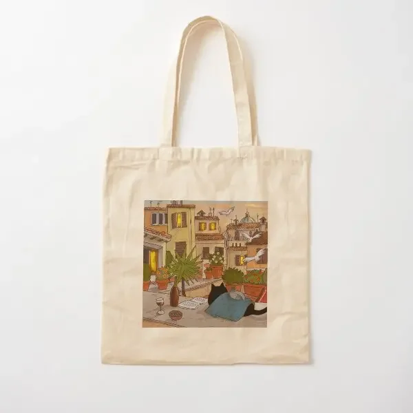 

Stanis Enjoying The Sunset On The Terrac Canvas Bag Designer Fabric Shoulder Bag Handbag Ladies Tote Reusable Shopper Grocery