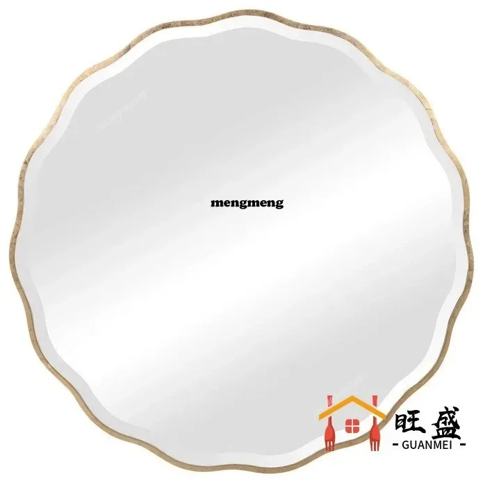 New arrive French vanity mirror wall hanging entrance sun decorative mirror bathroom bathroom round light luxury vanity mirror