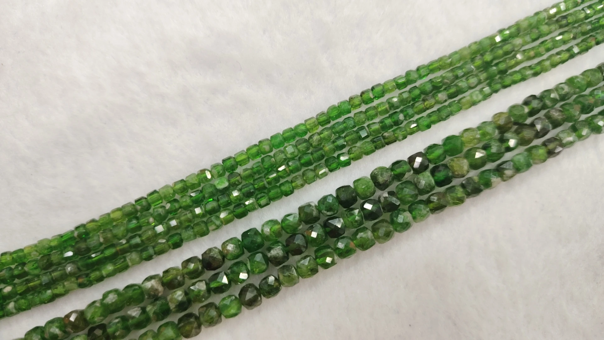 Natural Diopside Square Cut 3x3mm/4x4mm Length:39cm