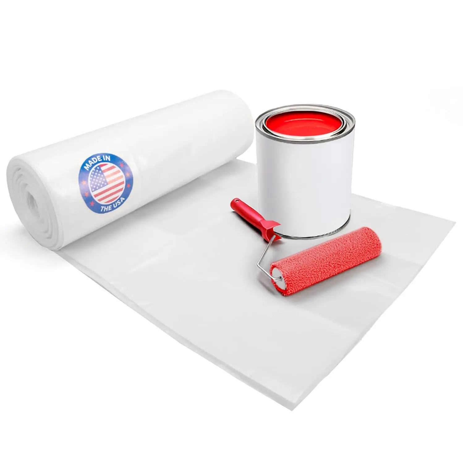 

Plastic Sheeting 4 mil, 3' x 50' (150 sq. ft.) - Thick Semi-Clear Plastic Sheeting for Painting & Construction & Home Use - Heav