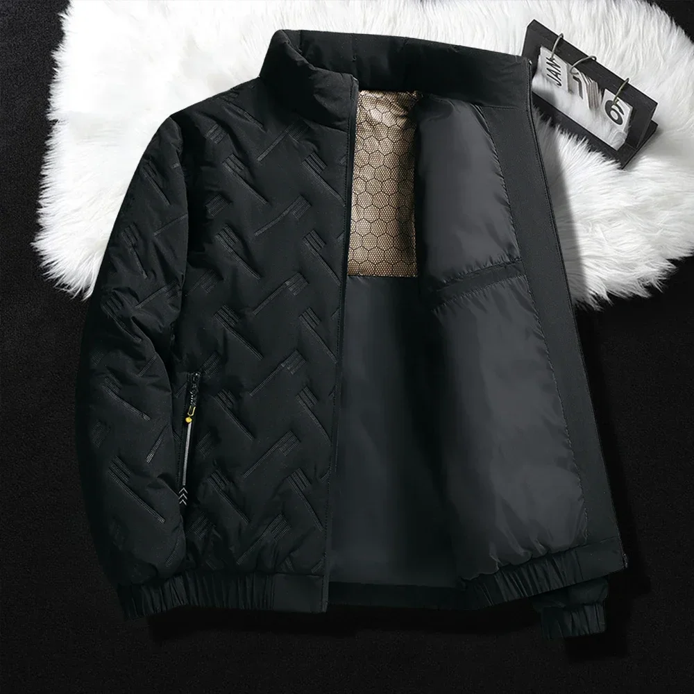 Winter Jacket Men Quilted Jacket Men Cotton Padded Coat Warm Streetwear Stand Collar Casual Puffer Jacket Plus Size 6XL 2024