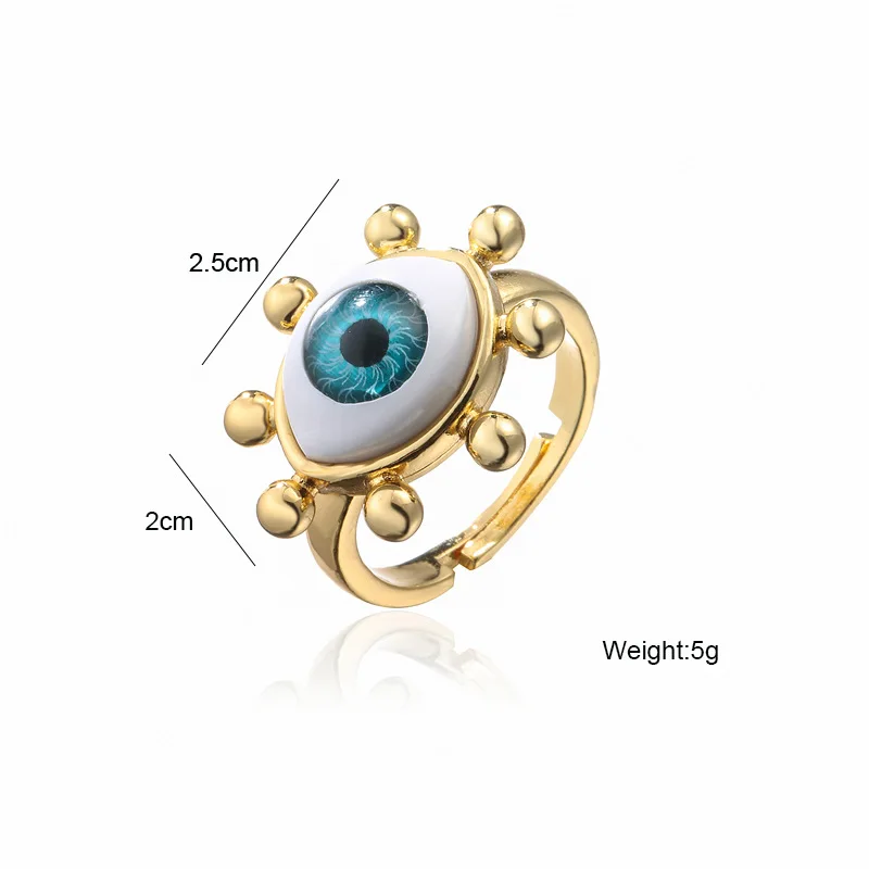 2025 New Arrival 3D Evil Eye Open Design Rings For Women Gold Color Copper Party Jewelry Femme Bijoux image 6