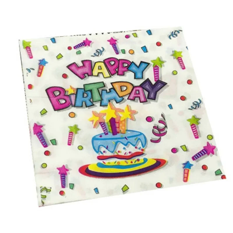 20 قطعة/pac 33 سنتيمتر 2ply المناديل المطبوعة عيد ميلاد جمع الملونة المطبوعة المناديل حفلة عيد ميلاد الطفل مربع الأنسجة المفارش