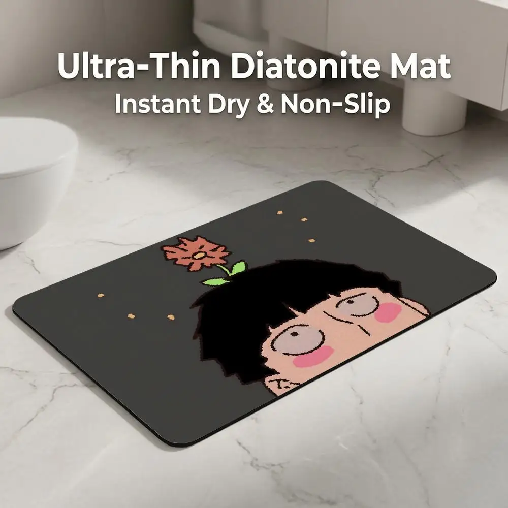 Anime M-Mob P-Psycho 100-100 Floor Mat Diatomite Bath Mat, Quick Dry, Absorbent, Multi-Scene Mat